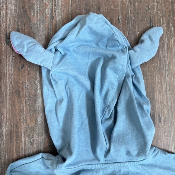 Disney Stitch Blue and Gray Sweatshirt with Fun Stitch Ears Hoodie Size 10 - Picture 8 of 10